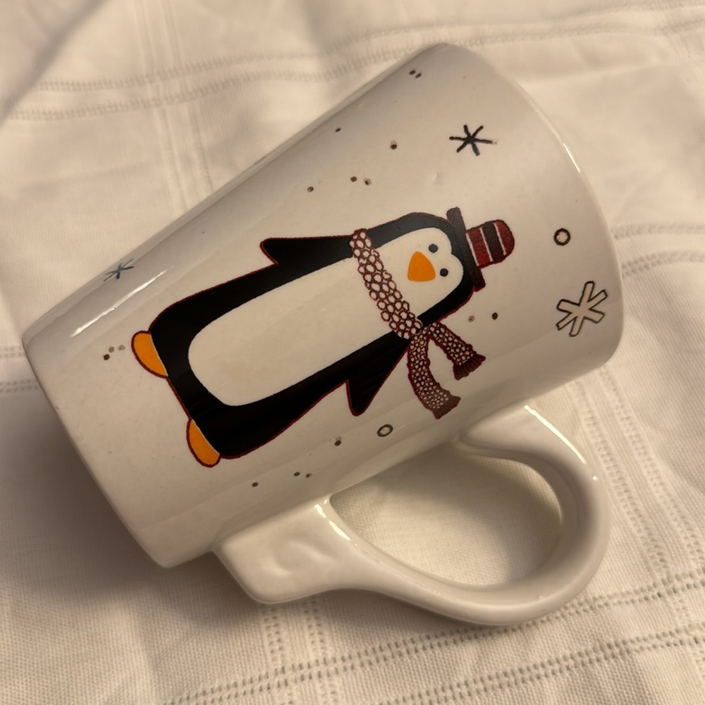 Happy Penguin Holiday MUG winter Christmas mugs animal mugs penguin home decor